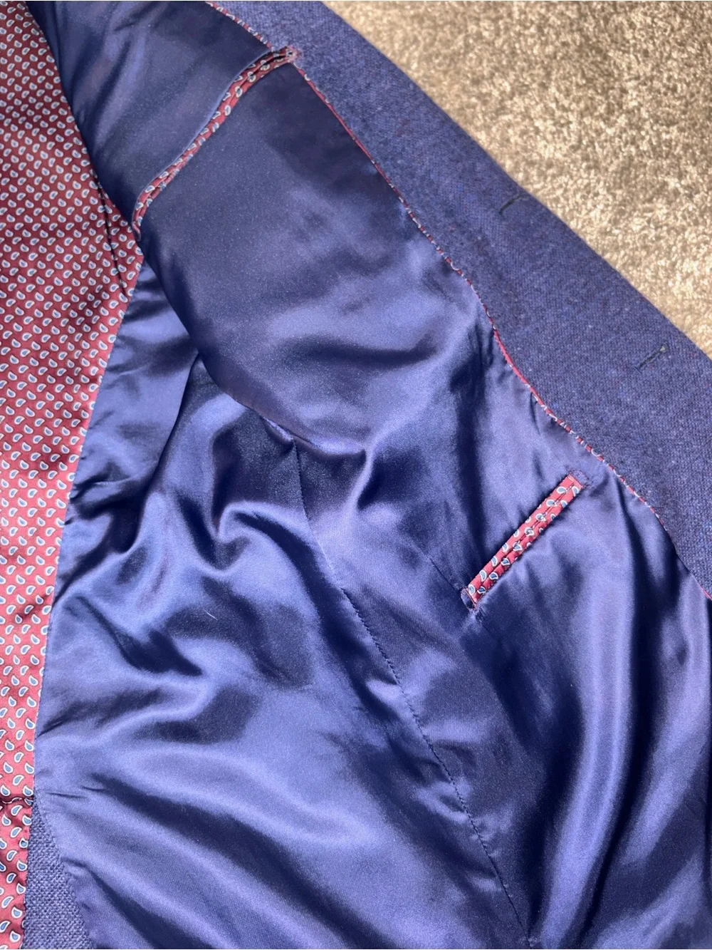 Tweed Renoir artwear blazer sports coat 44 navy